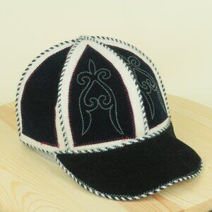 Kazakh Kyrgyz Kalpak Felt Wool Baseball Cap Hat Mens OSFM 8 Black Ivory